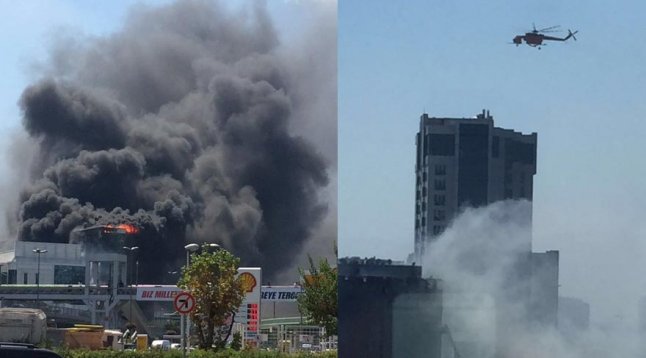 İstanbul Merter'de iş merkezinde büyük yangın