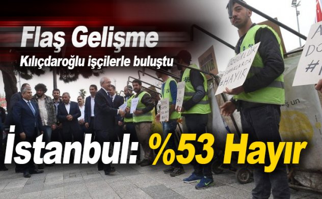 Kılıçdaroğlu işçilerle bir arada: İstanbul'da HAYIR en az %53
