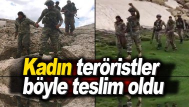 PKK'lı kadın teröristler askere böyle teslim oldu!