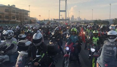 Motorculardan 15 Temmuz Şehitler Köprüsü’nde büyük eylem