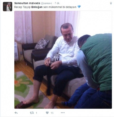 Cumhurbaşkanı Erdoğan Şehit evinde abdest