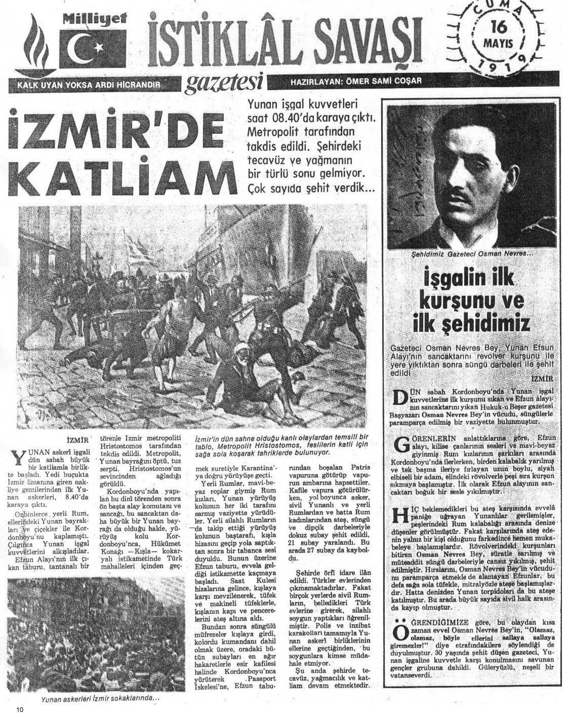 İzmir Yunan İşgali Gazete Manşetleri