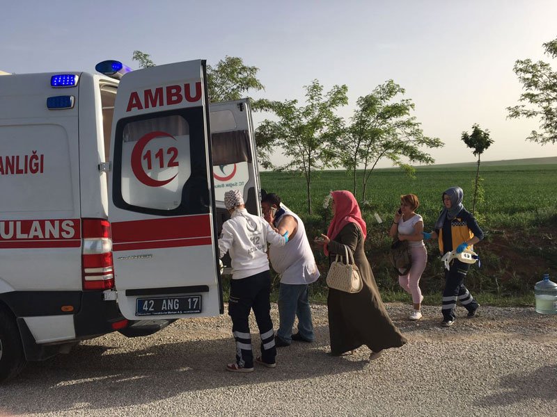 Konya'da otobüs kazası 40 yaralı