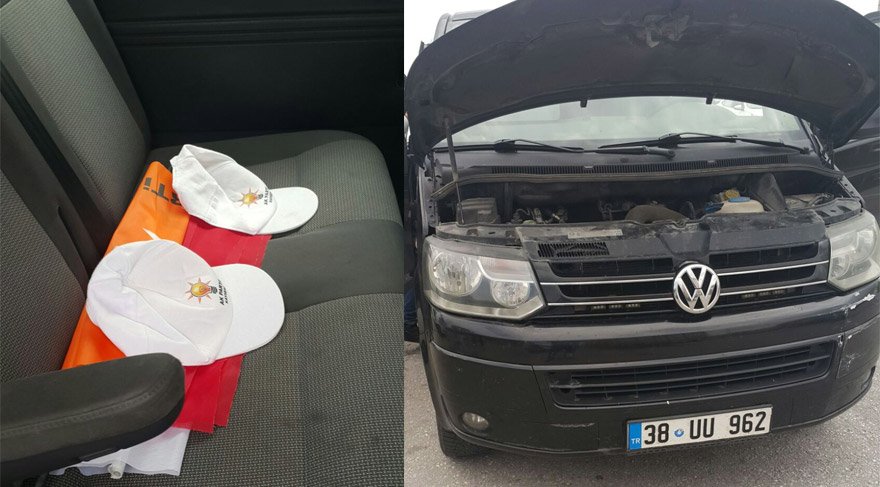 Teröristlerin kiraladıkları araç yakalandı Aracın AKP Bayrakları çıktı