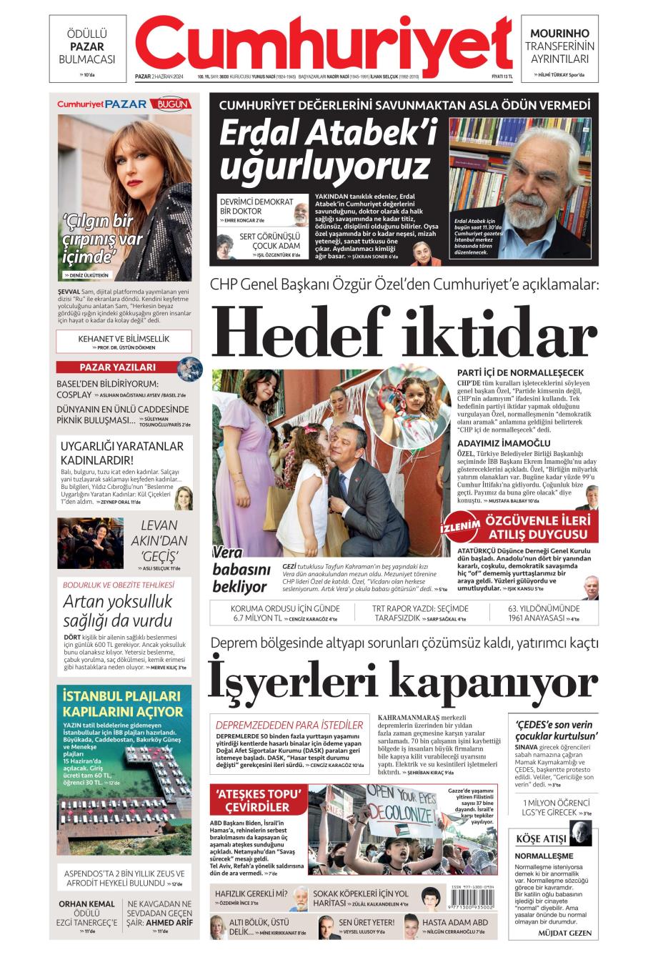 Cumhuriyet Gazetesi Manşetleri