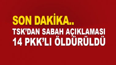 TSK'dan son dakika: 14 PKK'lı terörist öldürüldü