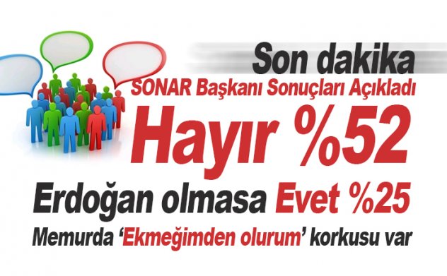 SONAR Başkanı: Yüzde 52 Hayır diyor. Memurda 'Evet' korkusu var