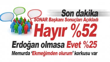 SONAR Başkanı: Yüzde 52 Hayır diyor. Memurda 'Evet' korkusu var