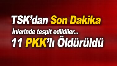 TSk Havadan Vurdu: 11 PKK'lı terörist inlerinde öldürüldü