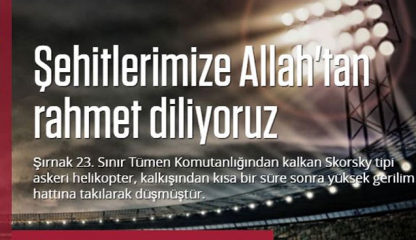 Trabzonspordan şehitler için başsağlığı mesajı