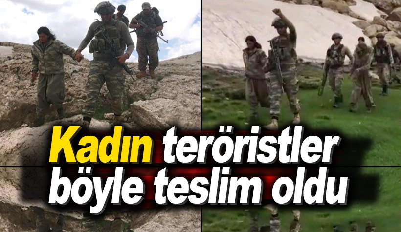 PKK'lı kadın teröristler askere böyle teslim oldu!