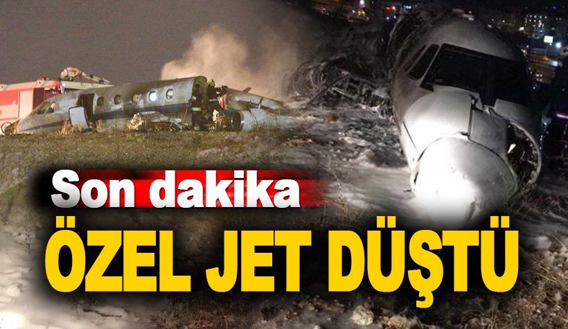 Atatürk Havalimanı'nda TC-KON tescilli özel jet düştü.