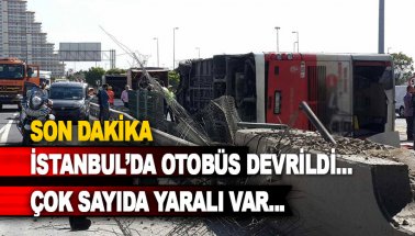Son dakika: İstanbul'da çift katlı İETT otobüsü devrildi