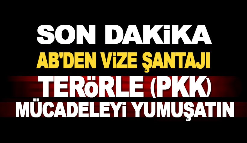 AB'den Türkiye 'vize' şantajı: Terörle(PKK) mücadeleyi yumuşatın