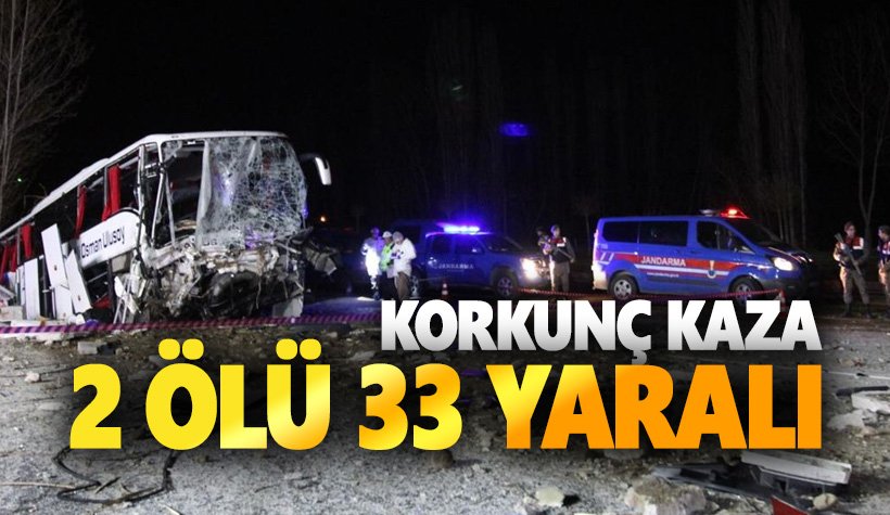 Son dakika: Yolcu otobüsü kaza yaptı: İlk bilgiler 2 ölü 33 yaralı