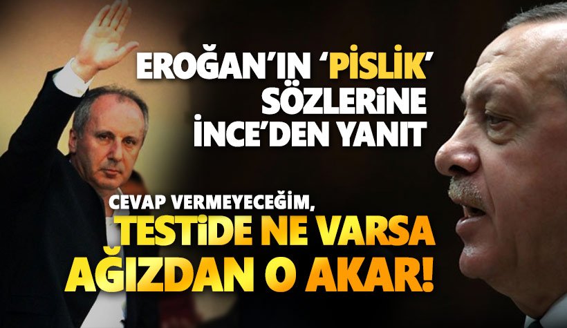 Erdoğan'ın 'pislik' sözlerine İnce'den yanıt: Testide ne varsa...