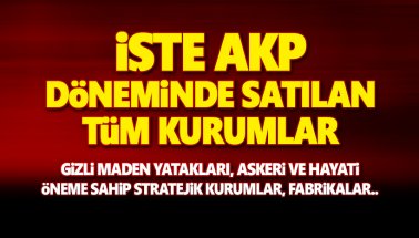 İşte AKP döneminde satılan kurumlar: Gizli maden yatakları, askeri fabrikalar