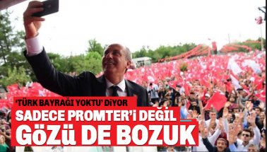 Türk Bayrağı yok dediğin yer: Sadece Promter'i değil gözü de bozuk!