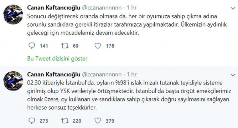CHP'li Kaftancıoğlu: Rakamlar YSK verileriyle örtüşmektedir