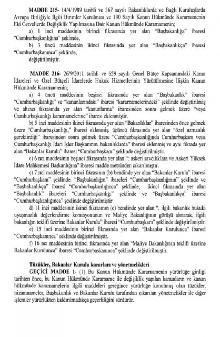 700 Nolu KHK Yayımlandı. İşte Uyum Yasaları değişiklikleri