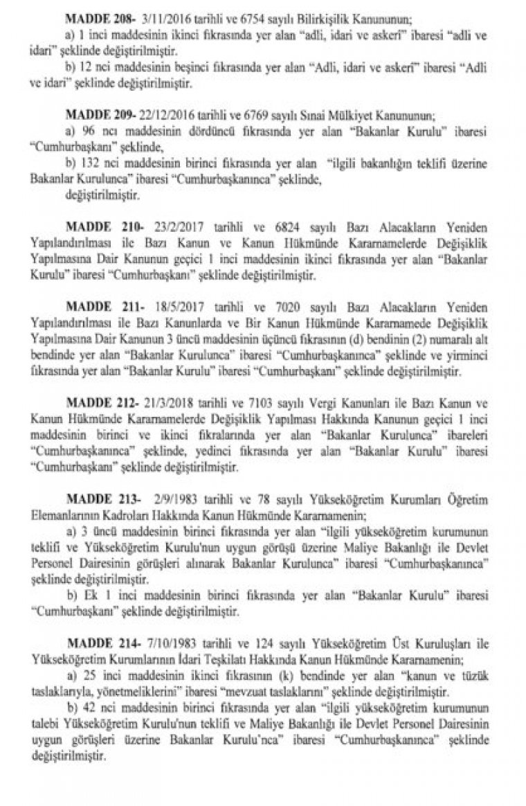 700 Nolu KHK Yayımlandı. İşte Uyum Yasaları değişiklikleri