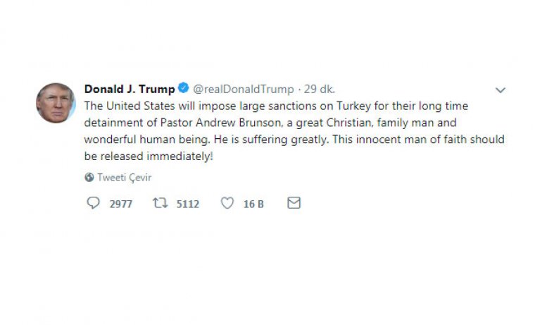 Trump'tan Türkiye'ye 'Küstah' Tehdit