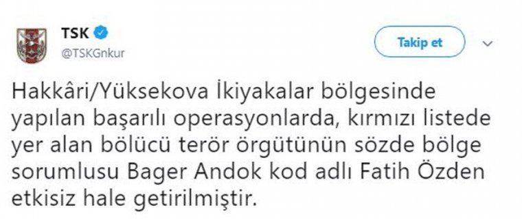 Son Dakika… Kırmızı listedeki PKK'lı terörist öldürüldü