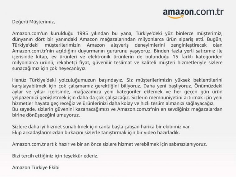 Amazon.com.tr Türkiye resmen açıldı