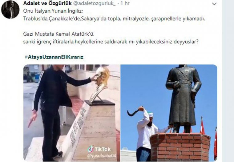Ulu Önder Atatürk' uzanan kirli el! Tepkiler çığ gibi: AtayaUzananEliKırarız