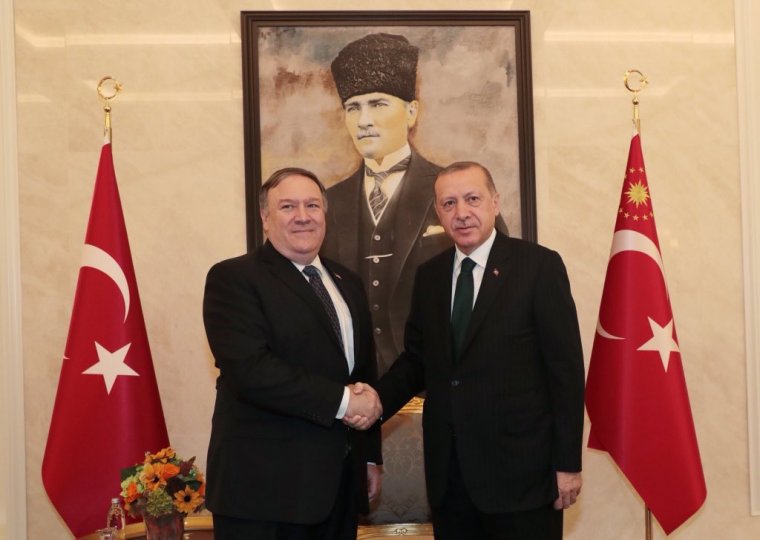 Cumhurbaşkanı Erdoğan, ABD Dışişleri Bakanı Pompeo ile buluştu