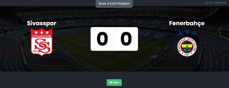 Fenerbahçe Sivasspor -CANLI YAYIN- İlk yarı oynanıyor