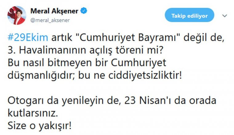 Meral Akşener’den AKP'ye 29 Ekim tepkisi