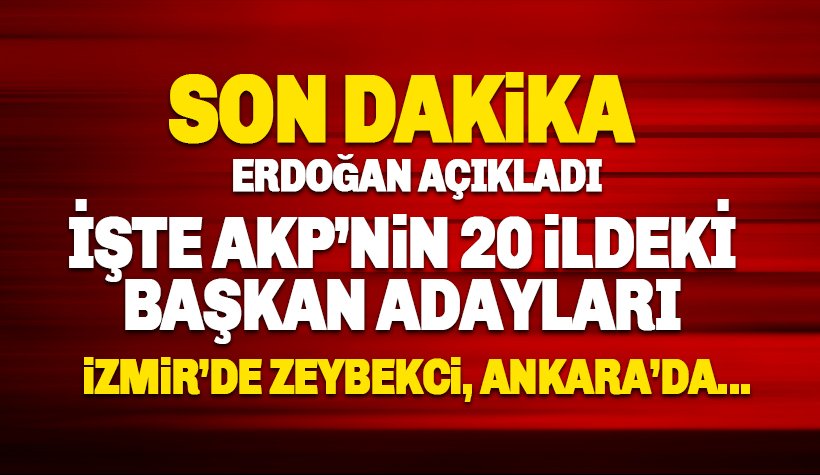 Erdoğan, 20 ilin başkan adaylarını açıkladı: İşte isimler