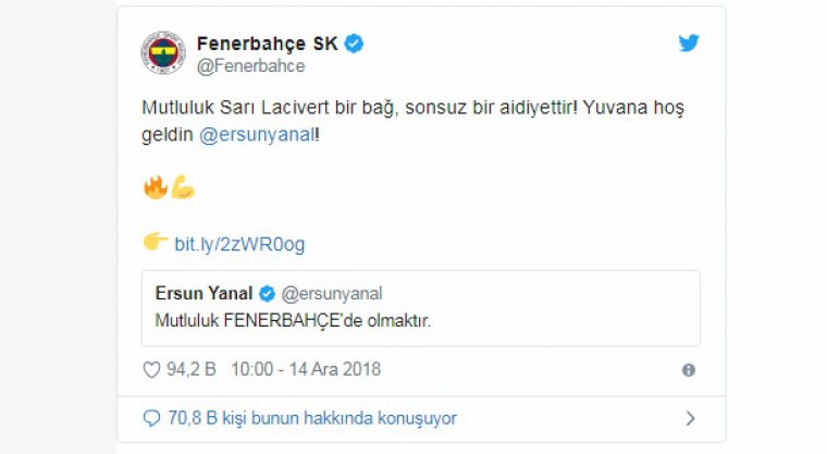 Son dakika: Ersun Yanal Resmen Fenerbehçe'de