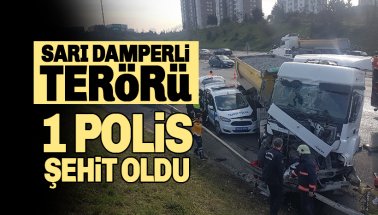 Hafriyat kamyonu polis aracına çarptı: Bir polisimiz şehit oldu