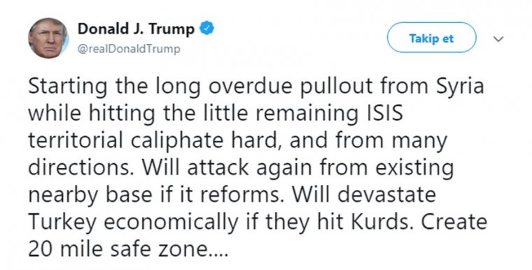 Trump'tan Küstah Tehdit: Kürtleri Vururlarsa Türkiye'yi Mahvederiz!