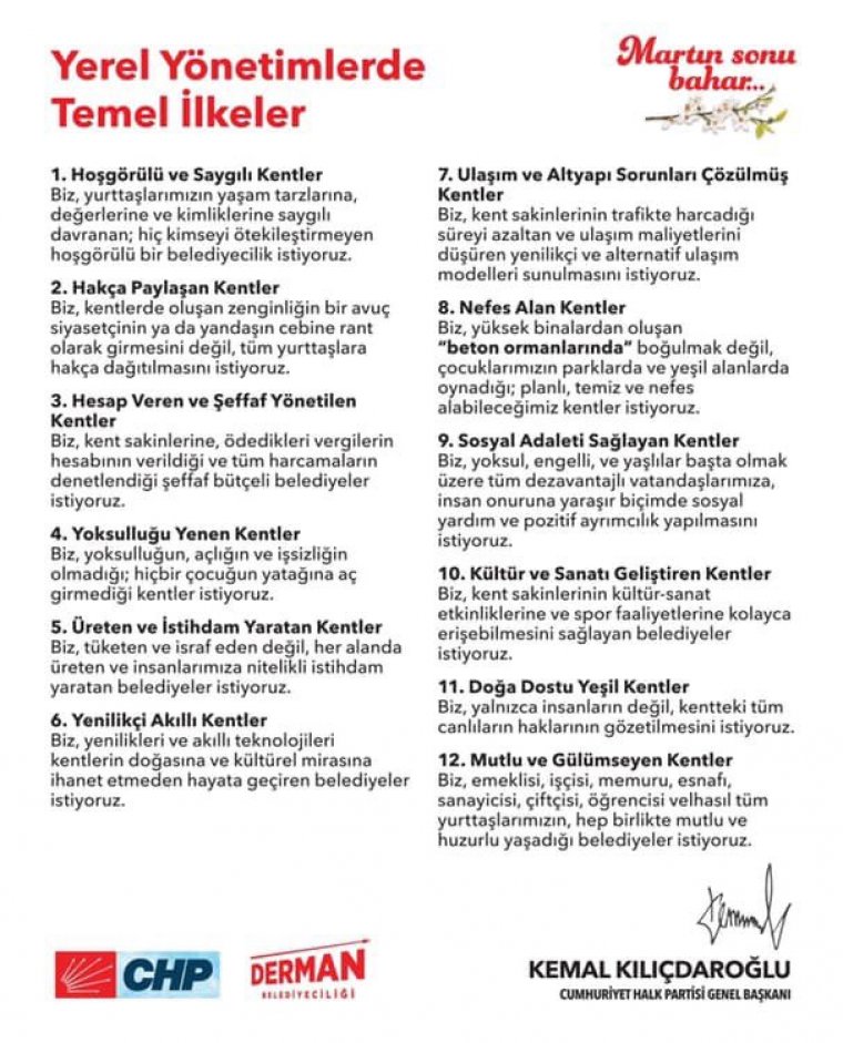Kılıçdaroğlu açıkladı: İşte CHP'nin 12 Maddelik Seçim Bildirgesi