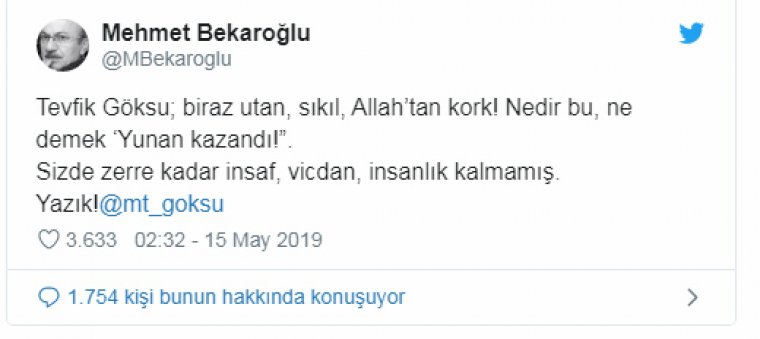 AKP'li Tevfik Göksü'dan, İmamoğlu ve Trabzonlulara Yunan benzetmesi