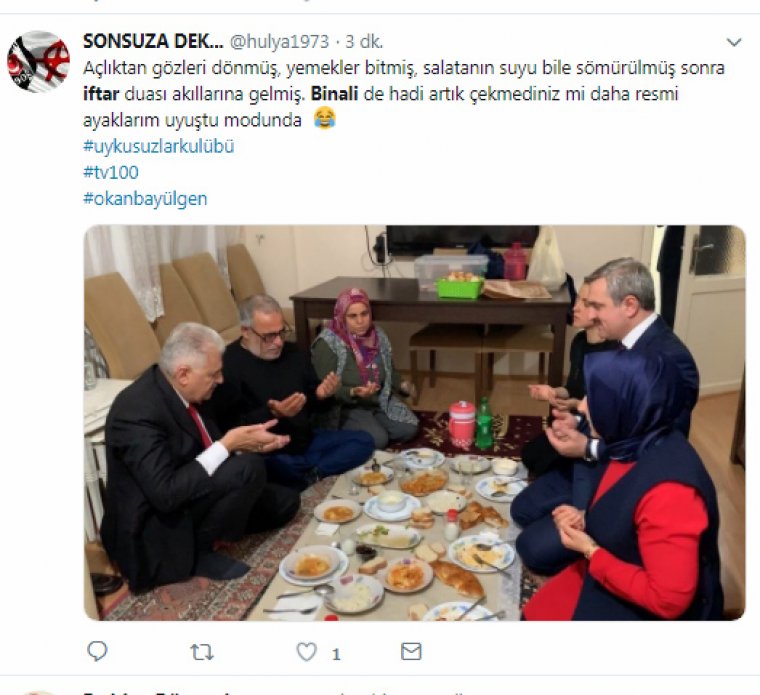 Masa varken yerde iftar açan Binali Yıldırım alay konusu oldu