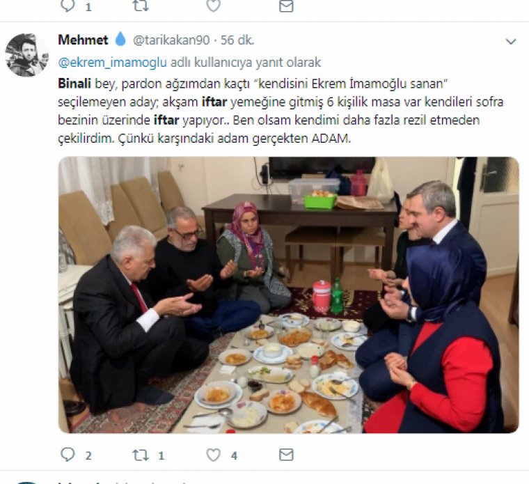 Masa varken yerde iftar açan Binali Yıldırım alay konusu oldu