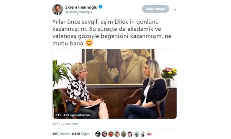 İmamoğlu’ndan Eşi Dilek İmamoğlu paylaşımı: Yıllar Önce Eşimin...