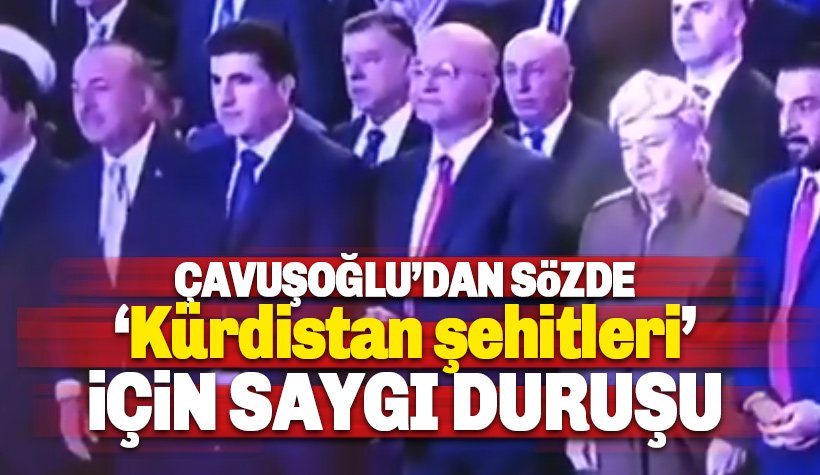 Çavuşoğlu Barzani ile buluştu, sözde 'Kürdistan Şehitleri' için saygı duruşunda bulundu