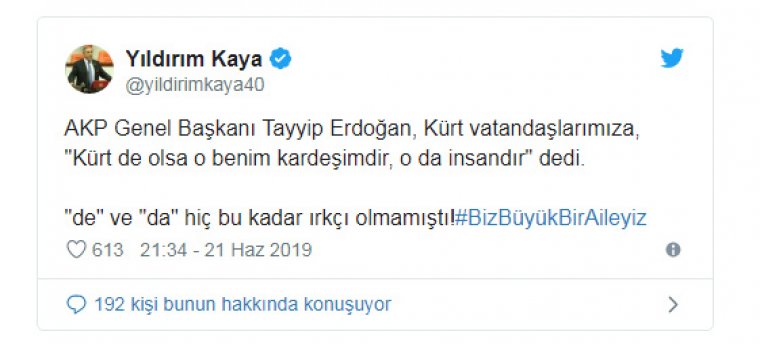 Erdoğan'ın 'Kürt de olsa, o da insandır' sözlerine CHP'den ilk tepki