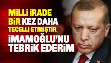 Erdoğan İBB Başkanı Ekrem İmamoğlu'nu tebrik etti