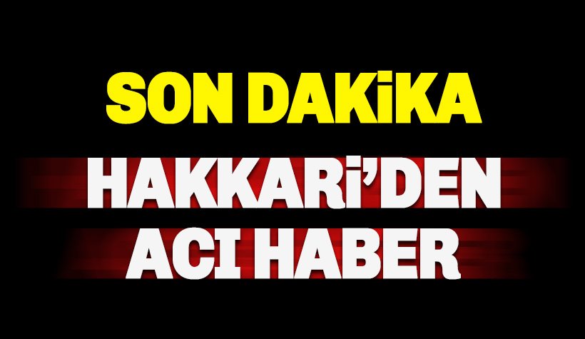 Son dakika: Hakkari'den kahreden haber