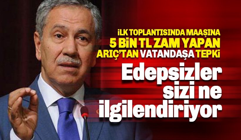 Maaşına zam yapan Bülent Arınç: Edepsizler, sizi ne ilgilendiriyor