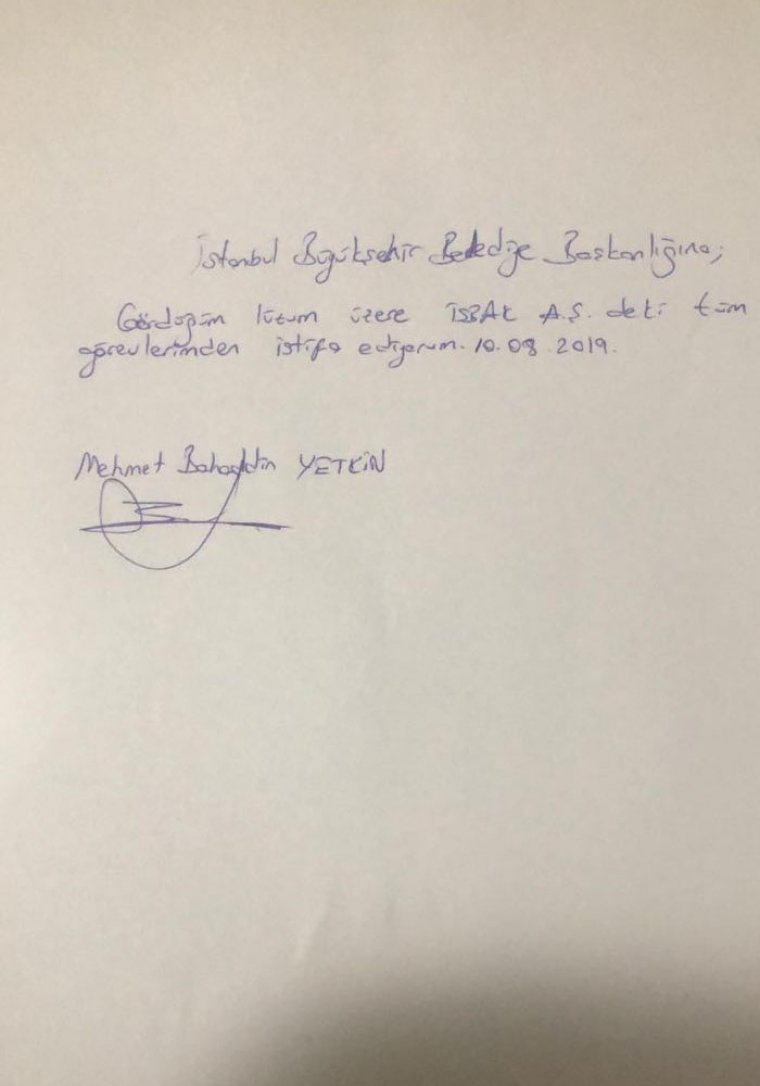 İBB iştiraki İSBAK'a atanan Bahadır Yetkin istifa etti.