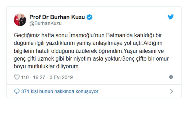 CHP’li Yaşar 'ispatlamazsan şerefsizsin' demişti: Burhan Kuzu ispatlayamadı