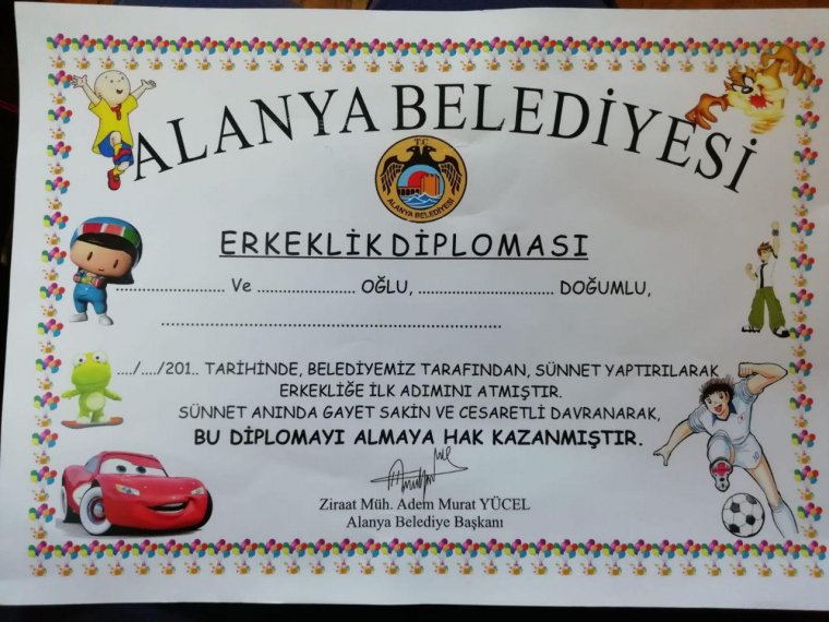 Alanya Belediyesi 'Erkeklik Diploması' verdi