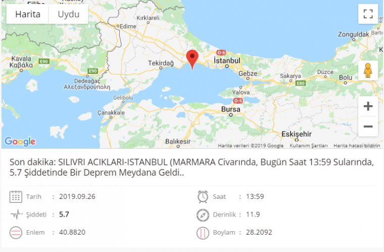Son dakika: İstanbul'da şiddetli deprem